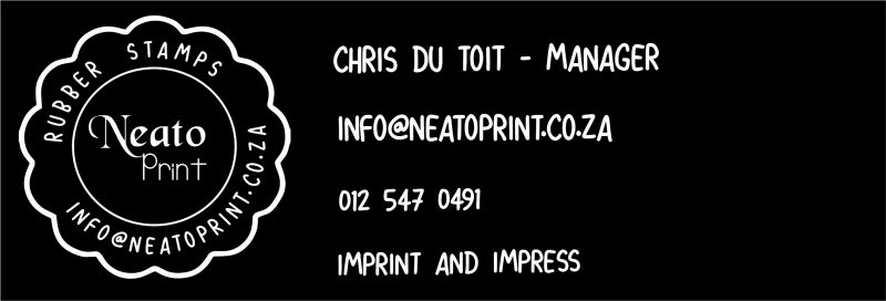 Neato Print Rubber Stamps - Doornpoort Pretoria