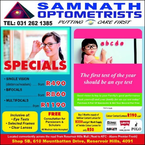 Samnath Optometrists - Eye Care - Durban